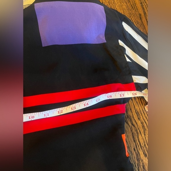 Ellen Tracy True Vintage Y2K color block 100% silk dress size 6 black red - Picture 5 of 6